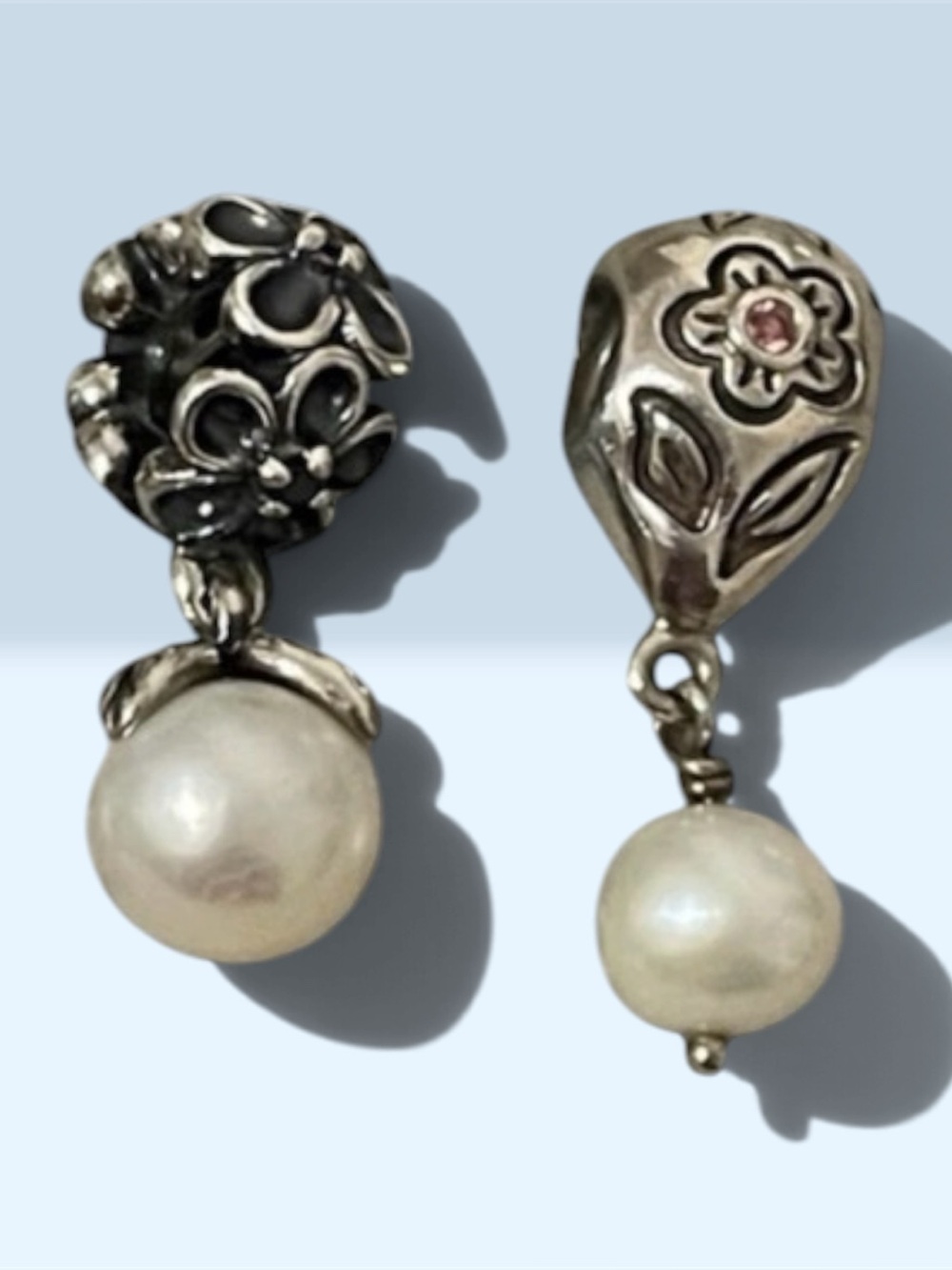Pandora pair of pearl dangle charms